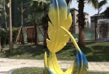 羽毛雕塑承接，景區案例，公園烤漆羽毛雕塑定制