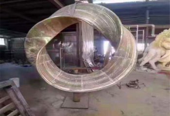 雙環雕塑供需，標識雕塑，不銹鋼雙環雕塑制造商