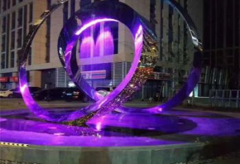 圓環(huán)雕塑標準，彩鋼制作，燈光圓環(huán)雕塑優(yōu)價