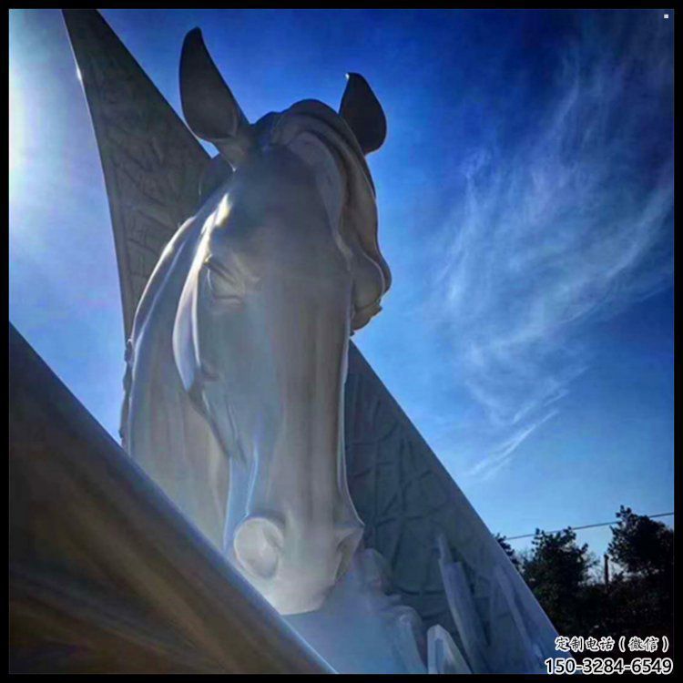 月亮雕塑異型優(yōu)選，城市裝飾，展示月亮馬頭雕塑定做