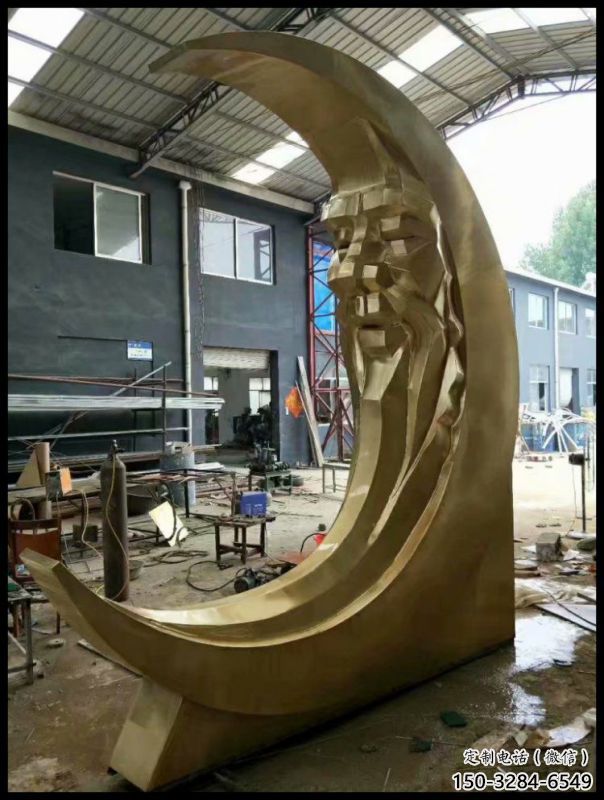 月神雕塑制造商，酒店擺件，不銹鋼月神雕塑定制