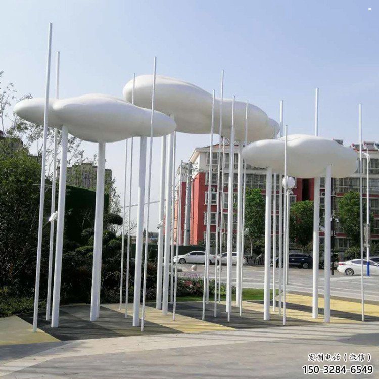 祥云雕塑承接，景區案例，公園不銹鋼祥云雕塑定制