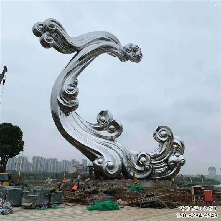 祥云雕塑批發，拉絲工藝，不銹鋼祥云雕塑承接