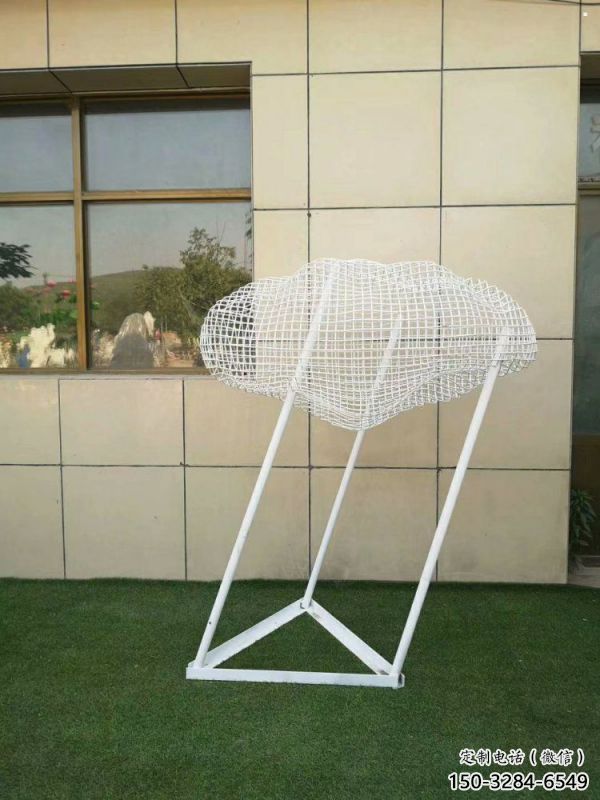 庭院云朵雕塑，鍍金歐式雕塑，網格形式