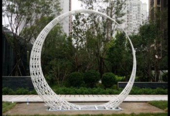 月牙雕塑制造，歐式風格，鏤空月牙雕塑廠家定價