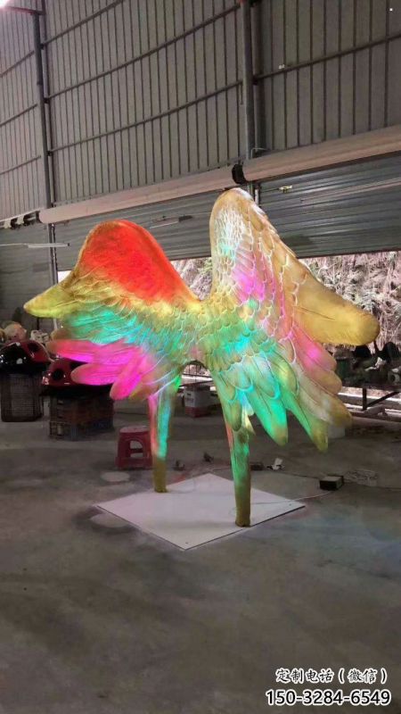 建筑鳥翅雕塑精選，露天雕塑，不銹鋼鳥翅雕塑訂做