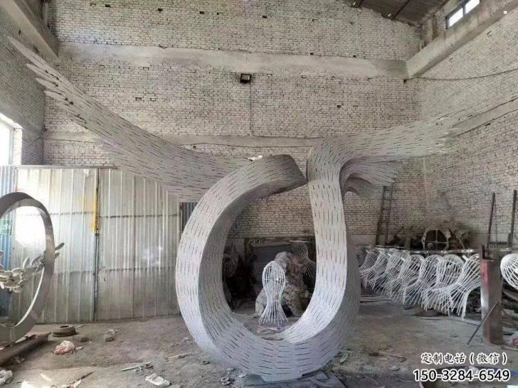 鳥翅雕塑承接，鍛造工藝，不銹鋼鳥翅雕塑訂做