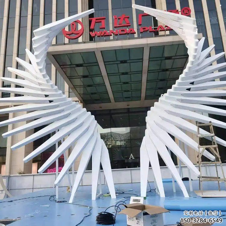 天使之翼雕塑標準，彩鋼制作，景觀翅膀雕塑優(yōu)價