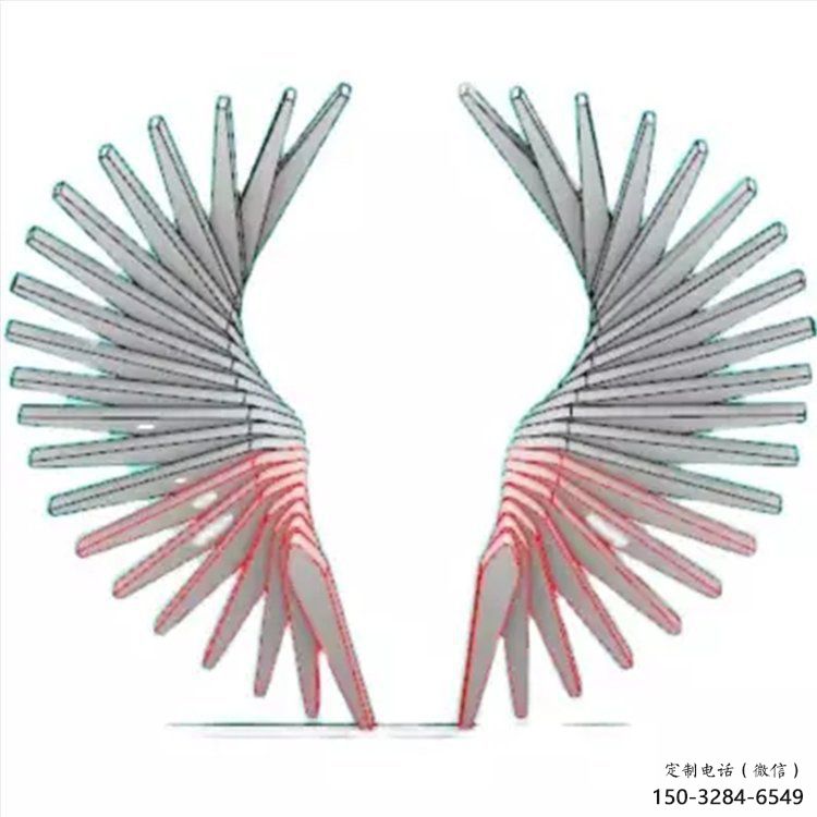 天使之翼雕塑展品，彩鋼制作，酒店翅膀雕塑精品