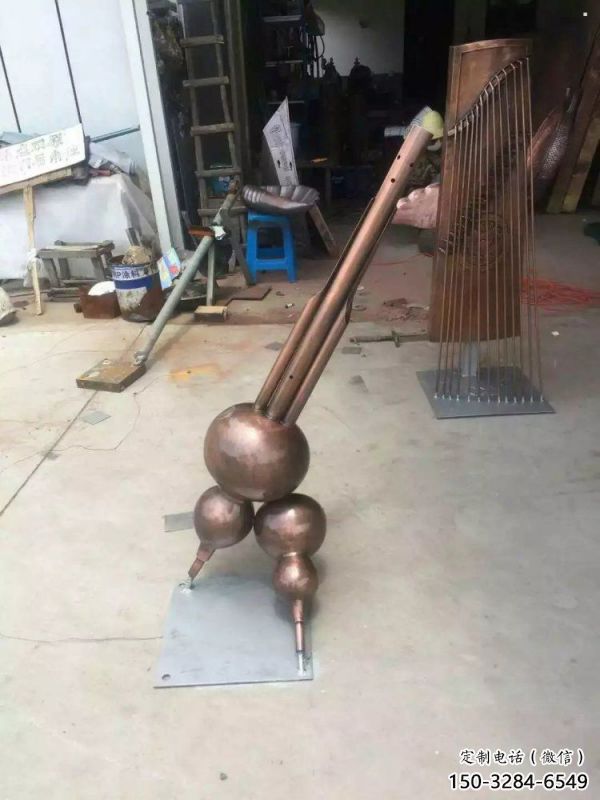 雕塑銅鼓景觀批發(fā)，樂(lè)器雕塑，抽象銅鼓雕塑定價(jià)