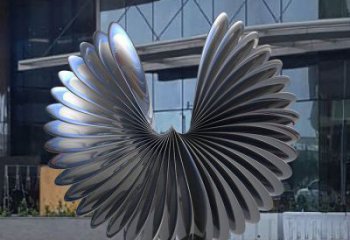 藝術鳥翅雕塑承接，景區(qū)案例，不銹鋼鳥翅雕塑定制