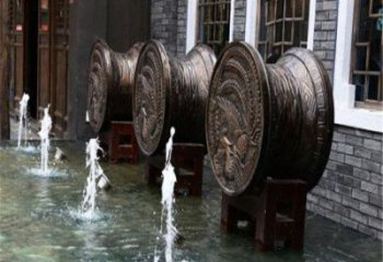 中式銅鼓雕塑批發，廣場系列，商場銅鼓雕塑供需
