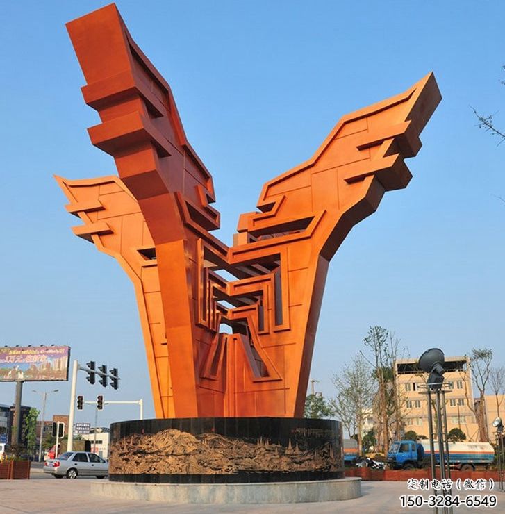 城市精神堡壘雕塑，抽象建筑元素，廣場景觀雕塑小品