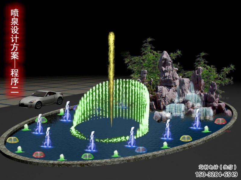 馬尾旱地漂浮噴泉雕塑，水景藝術噴泉雕塑生產商