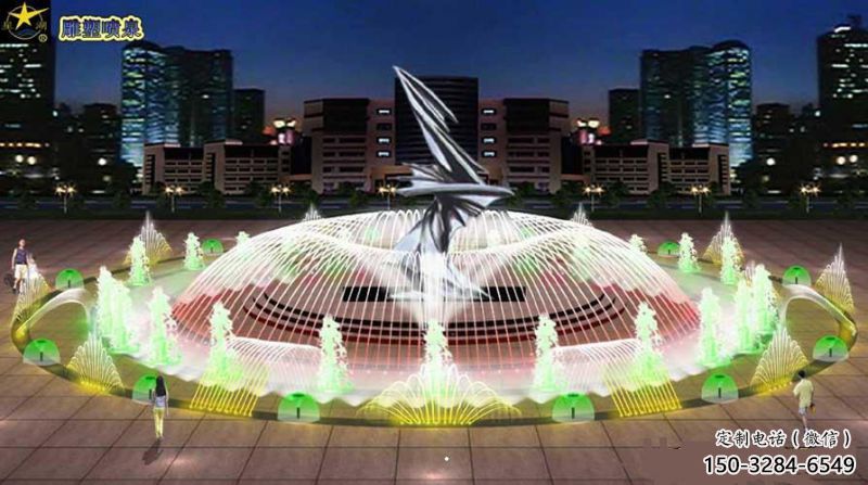泉州水景搖擺噴泉雕塑，循環(huán)噴水模式噴泉雕塑加工