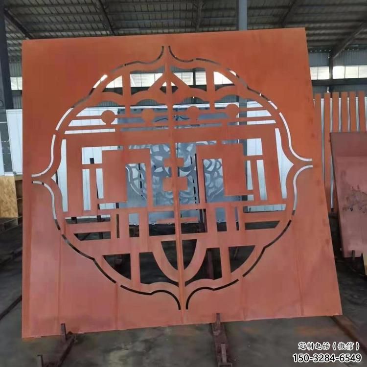 貴港鏤空景墻雕塑，耐候鋼鏤空工藝設(shè)計