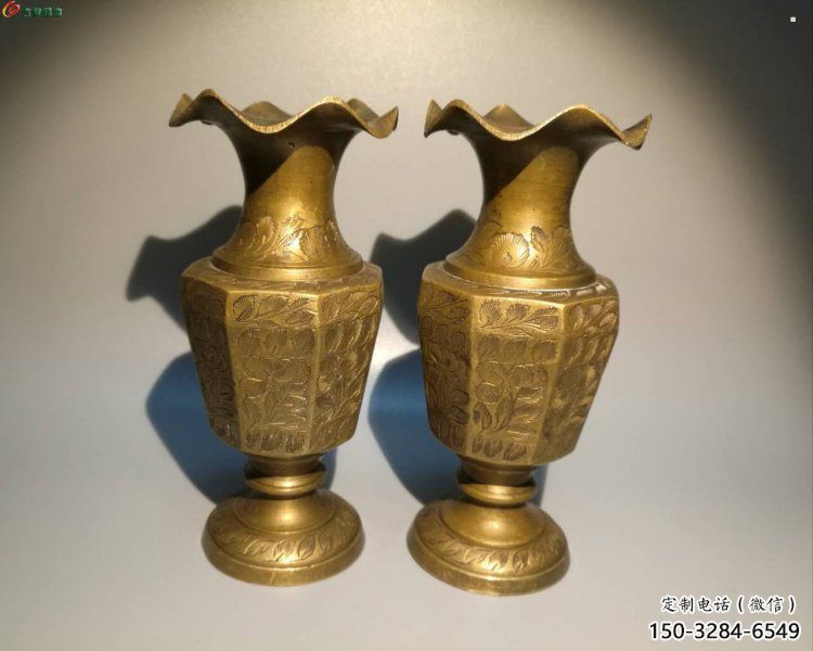 柳州花瓶雕塑定價，鑄銅工藝，銅花瓶雕塑制作廠家