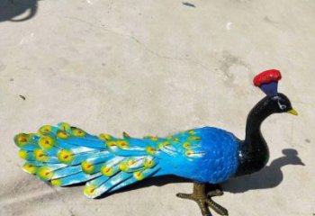 漳州彩繪孔雀雕塑制作選用，景區(qū)案例，動(dòng)物美陳雕塑