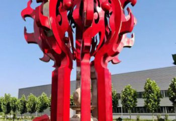 漳州火球雕塑，精神堡壘火球雕塑落地展示