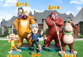 廣州廣場維尼熊雕塑，卡通水景雕塑，抽象效果