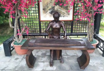 惠州彈古箏雕塑廠家，景觀概念，民俗人物雕塑通用