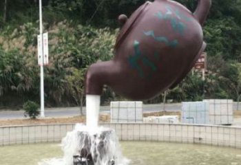 玉林小區天壺標志雕塑，多彩藝術，天壺雕塑生產廠家