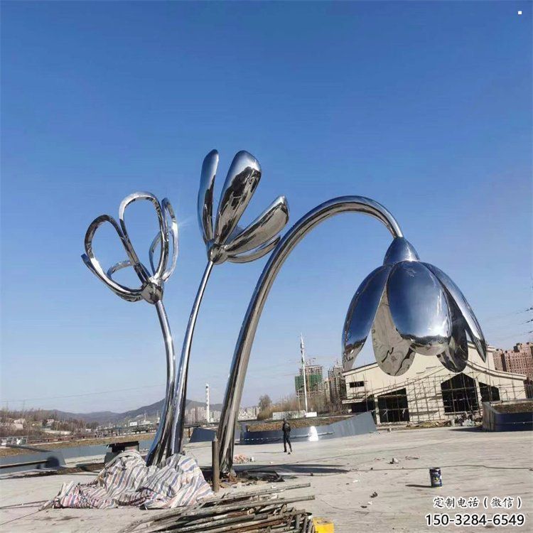 萬(wàn)寧百合花雕塑承接，城市裝飾，大型不銹鋼百合花雕塑公司