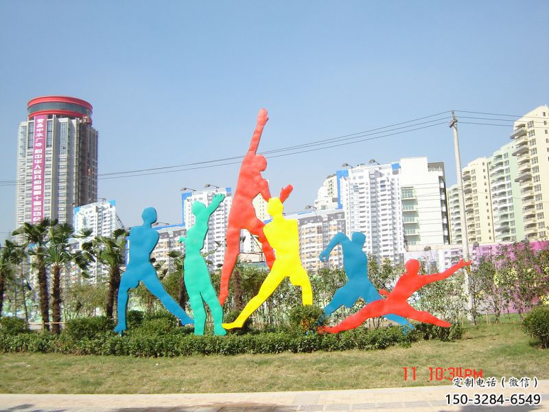 保定投籃雕塑，剪影工藝制作，不銹鋼體育人物雕塑