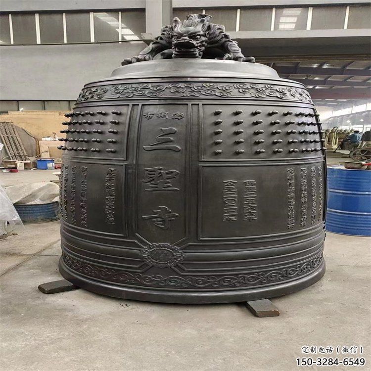 保定三圣寺銅鐘雕塑-鑄銅鐘雕塑-平直形結(jié)構(gòu)