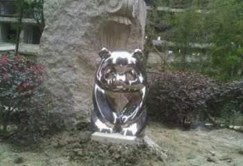 屯昌熊貓雕塑服務商，動物美陳雕塑，不銹鋼熊貓雕塑廠家