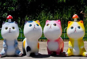 裕華房地產(chǎn)貓咪雕塑，仿古動漫雕塑，公園動物制造