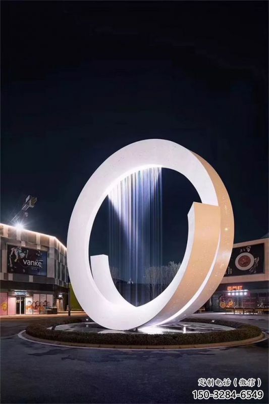 道里圓環噴泉雕塑，水景藝術原理，水景圓環雕塑廠家