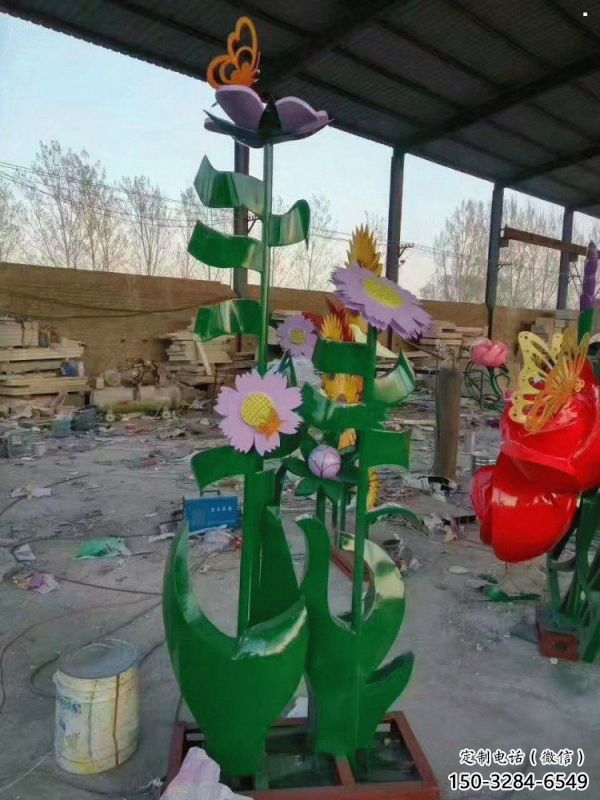 荊門(mén)茉莉花雕塑訂做，城市雕塑，不銹鋼茉莉花雕塑廠