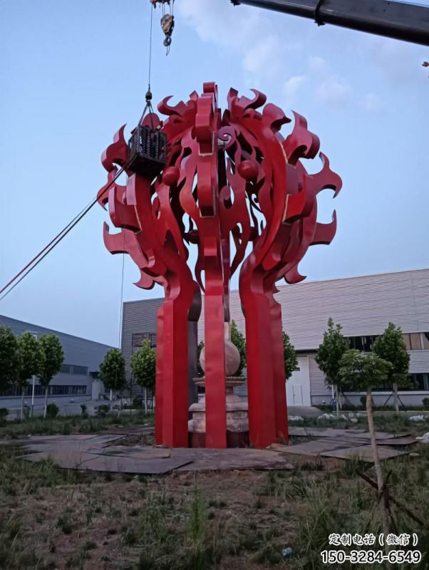 孝感火球雕塑，精神堡壘火球雕塑落地展示