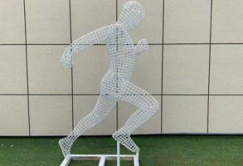 道外鏤空運(yùn)動員雕塑訂做，城市雕塑，鐵藝體育人物雕塑廠