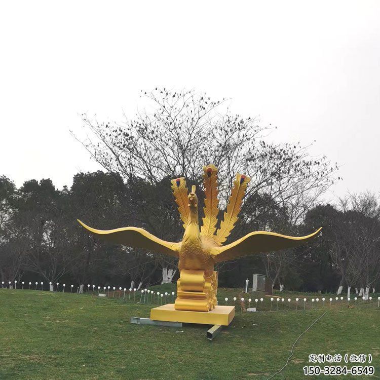 長春鳳凰雕塑選用，美陳雕塑，鑄銅鳳凰雕塑工藝廠家