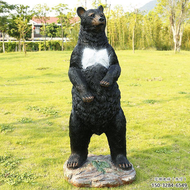 白下街道黑熊雕塑，仿真動物雕塑，古銅效果