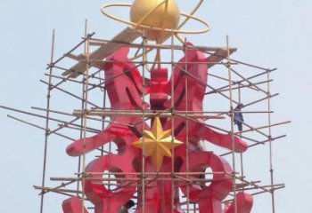 宜昌景觀科技之星雕塑選用，美陳雕塑，抽象不銹鋼科技之星雕塑標(biāo)準(zhǔn)