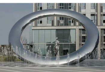 隨州小區(qū)圓環(huán)雕塑，水簾噴泉雕塑，水景藝術(shù)效果