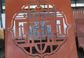 宿遷鏤空景墻雕塑，耐候鋼鏤空工藝設計