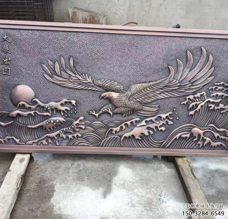 贛州老鷹浮雕訂做，景區(qū)雕塑，鍛銅動物浮雕定價(jià)