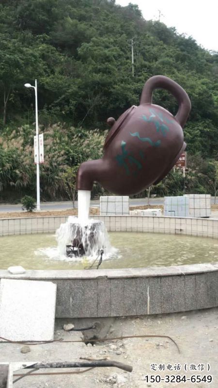 烏海小區天壺標志雕塑，多彩藝術，天壺雕塑生產廠家