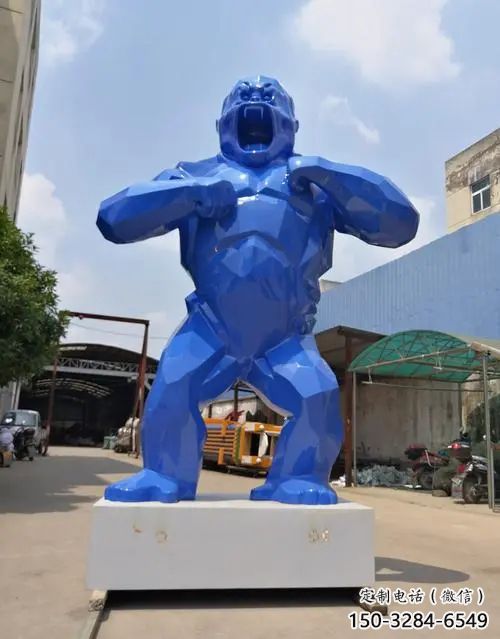 煙臺彩繪黑猩猩雕塑