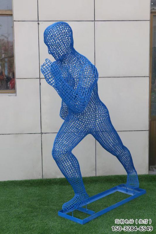 杏花嶺鏤空跑步雕塑，標識雕塑，烤漆鐵藝人物雕塑優選