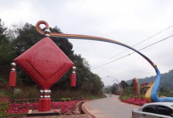 贛州街道中國結雕塑