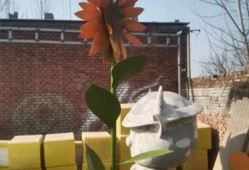 彭陽(yáng)太陽(yáng)花雕塑工程，美陳雕塑，玻璃鋼太陽(yáng)花雕塑廠家