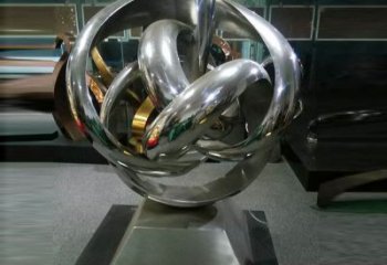 同德地產(chǎn)雙環(huán)雕塑定做，城區(qū)小品，景觀不銹鋼雙環(huán)雕塑定價(jià)