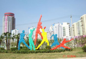 延安投籃雕塑，剪影工藝制作，不銹鋼體育人物雕塑