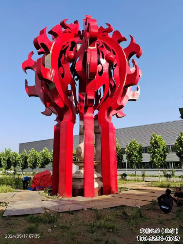 渭南火球雕塑，精神堡壘火球雕塑落地展示