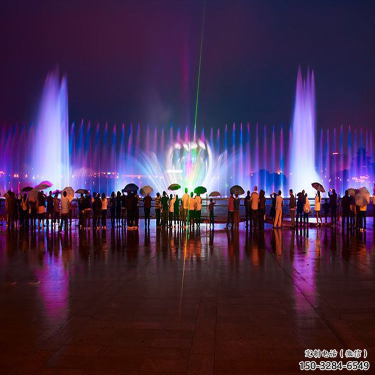 榆林水景程控噴泉雕塑，高噴循環噴水方式設計